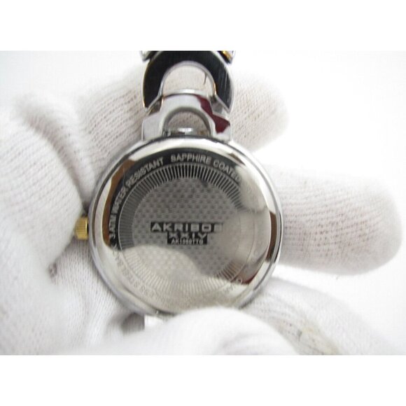 Women Akribos XXIV Diamond Dia Analog 34mm Round Watch (H222) "New Battery" - Picture 6 of 10